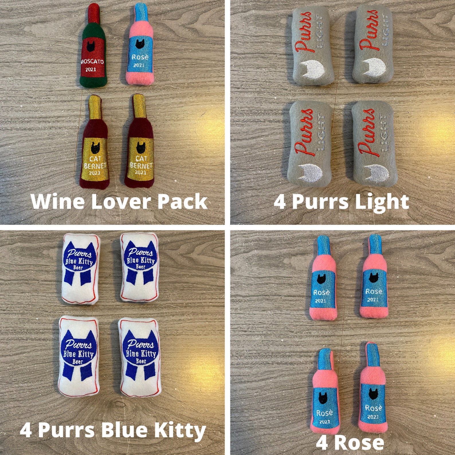 4 Pack Catnip Toys Beer Cat Toy Wine Cat Toy Seltzer Cat Toy Etsy