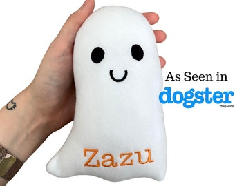 Ghost Custom DOG Toy, Personalized SqueakyToy- Halloween Gift for Dog Lover, Dogs and Puppies