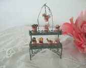 Vintage Dollhouse Plant Stand Miniature Fine Metal Fillagree