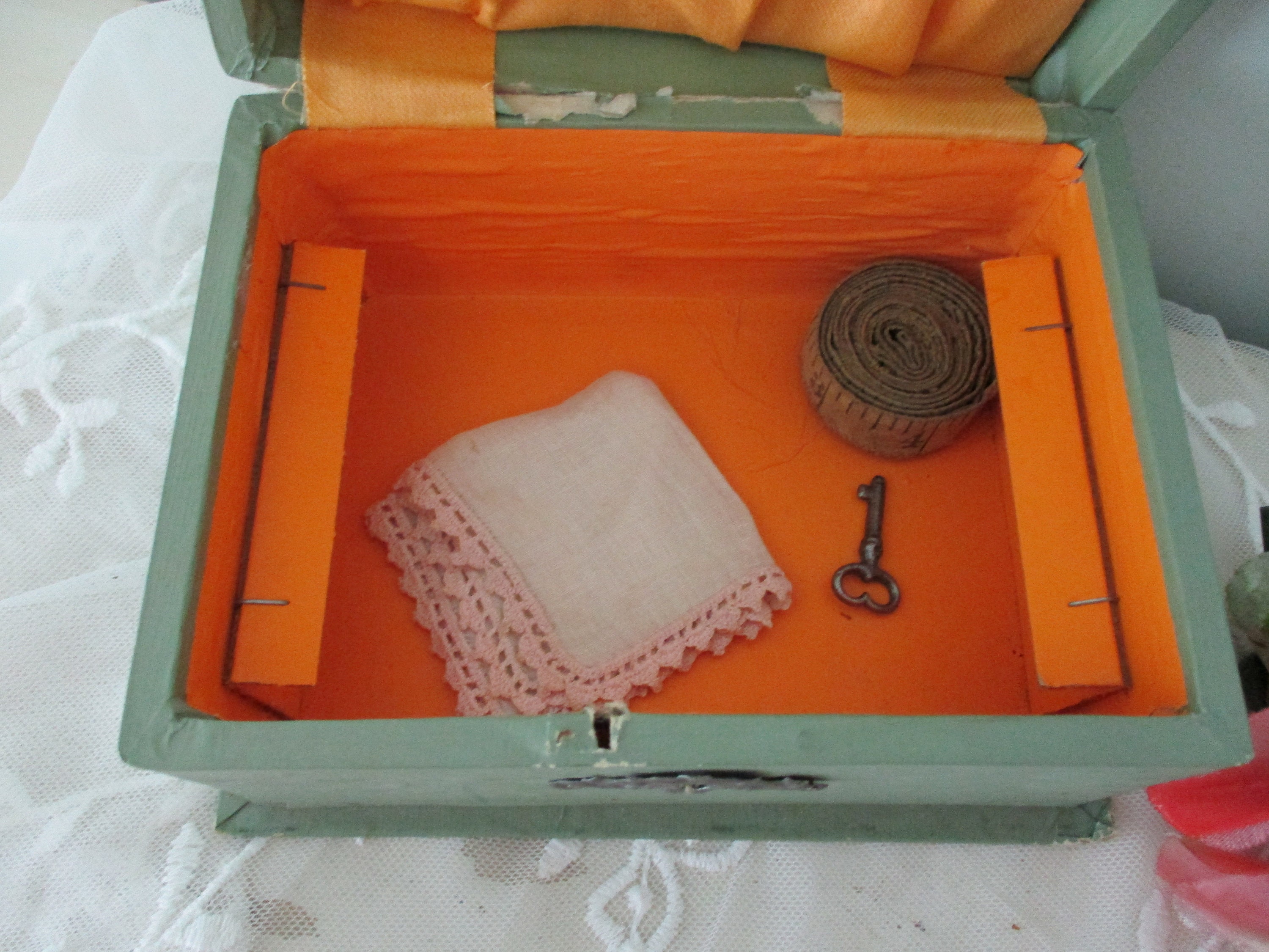 Antique Children's Sewing Box Toy With Original Contents Etsy