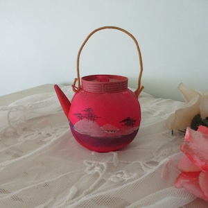 Vintage Chinese Teapot Decoration Silk Ornament Doll Accessory c1940&#39;s
