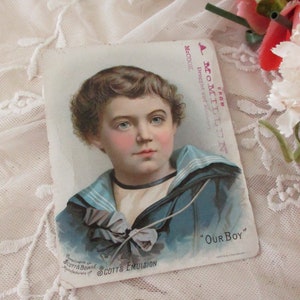 Antike Werbekarte mit Boy Scott's Apotheke um 1900