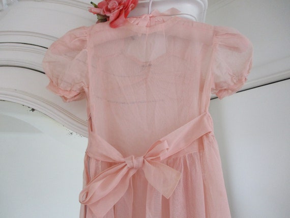 Antique/Vintage 1920's-30's Girl's Sheer Pink Dre… - image 7