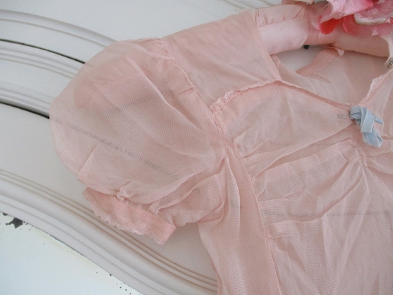 Antique/Vintage 1920's-30's Girl's Sheer Pink Dre… - image 5