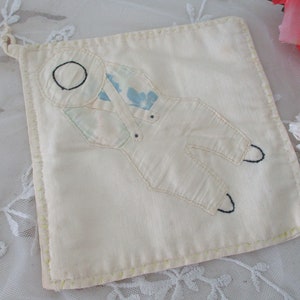 Vintage Hand Sewn Pot Holder Trivet of a Farmer c1950&#39;s Retro Kitchen Decor,Farmhouse Style