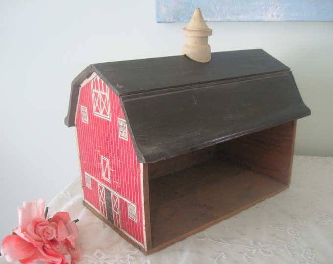 Vintage Toy Barn Dollhouse Wooden C1930 Primitive Etsy