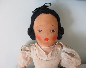 Vintage Snow White Doll Kruger Cloth Disney c1930's Nursery Decor