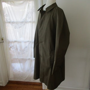 Vintage 1950&#39;s Men&#39;s Overcoat Topper Olive Green Plaid Size 40
