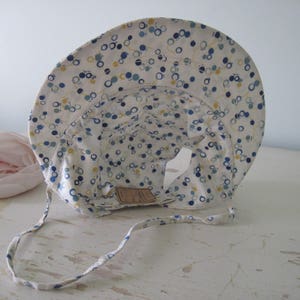 Vintage French Baby Girl&#39;s Bonnet Summer Hat Classic Old Store Stock w/ Tag c 1930-40 Easter Baby Shower Art Deco 3-6Mo Shabby Style, Nordic