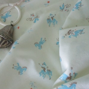Rachel Ashwell Shabby Chic RARE Cowboy Cotton Poplin Baby Fabric 3 Yards Nursery Decor,Shower Gift