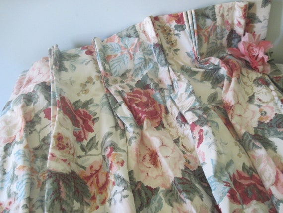 Vintage Curtains Drapes English Floral Chintz C1960 S Etsy