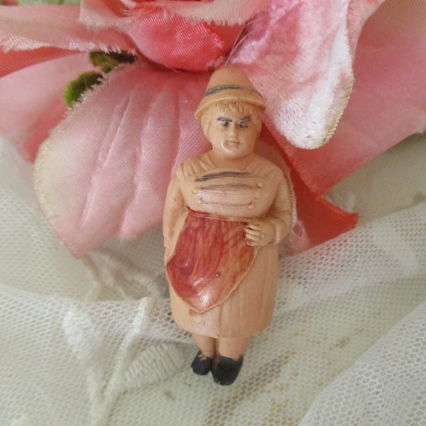 Antique Miniature Doll Celluloid Lady German c1920