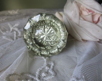 アンティークガラス製12ポイント2インチドアノブ（ステム付き） - 金具修復