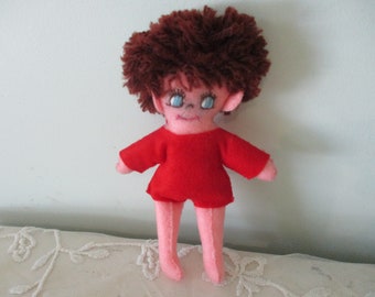 Vintage Pixie Elf Christmas Ornament Felt c1960's Retro Kitsch