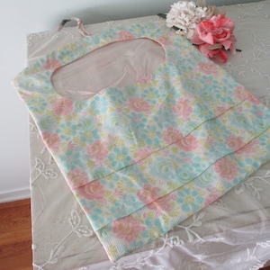 Vintage Laundry Bag Clothes Pin Peg Floral c1960&#39;s