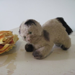 Vintage German Steiff Gussy Cat Stuffed Child&#39;s Toy Miniature Animal c1950-60&#39;s Nursery Decor, Baby Shower