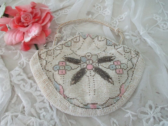 Vintage Beaded Purse Czechoslovakian Art Deco Eve… - image 1