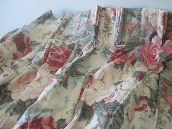 Vintage Pair Of English Floral Chintz Curtains Drapes C1960 S