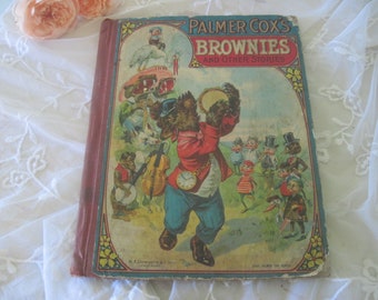 Antique Children's Book Palmer Cox Brownies and Other Stories c1900 Nordic Style