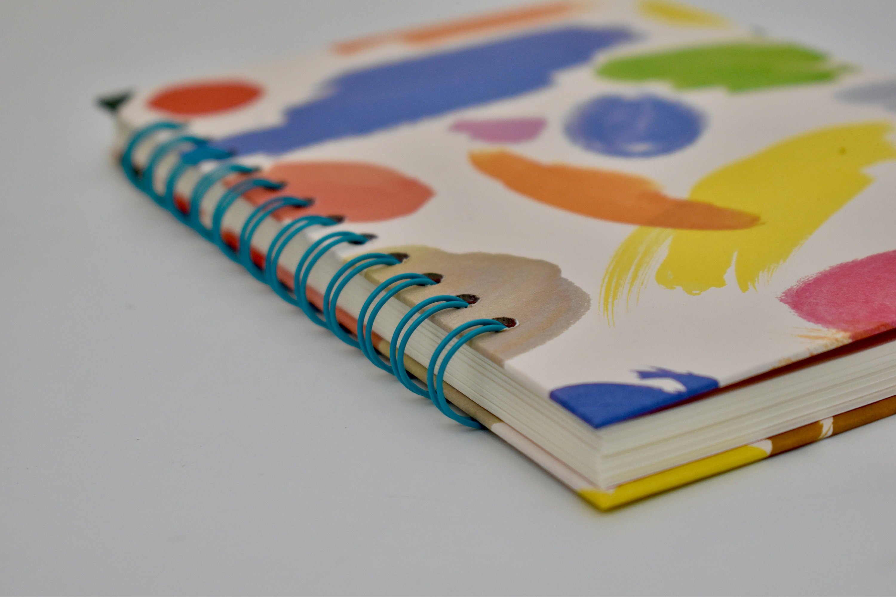 Ring bound notebook with design of paint strokes Etsy