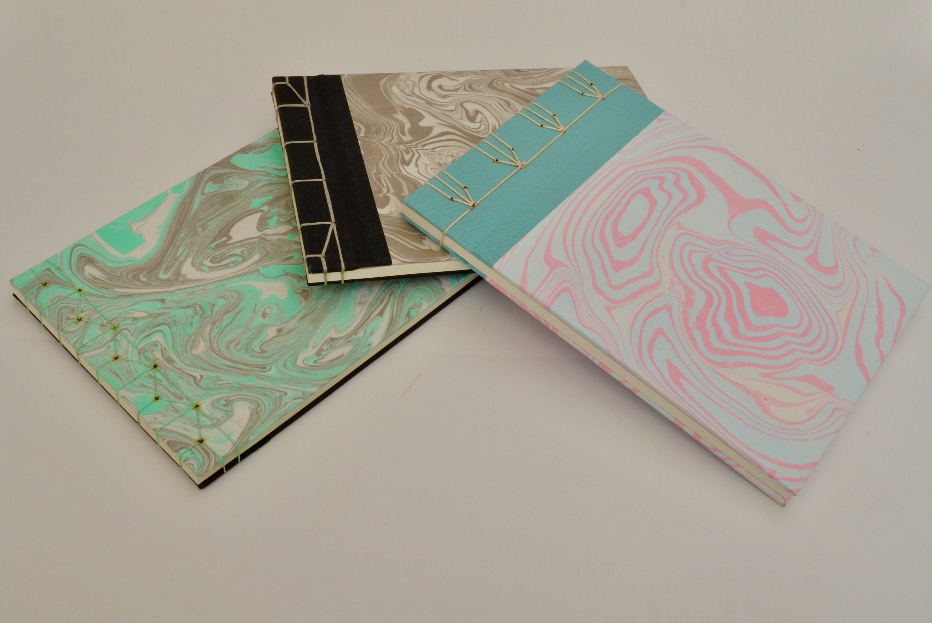 Japanese notebook with Suminagashi covers Etsy