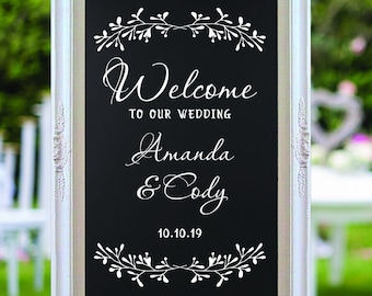 Wedding Welcome Sign Decal or Stencil – DIY Reception Decor