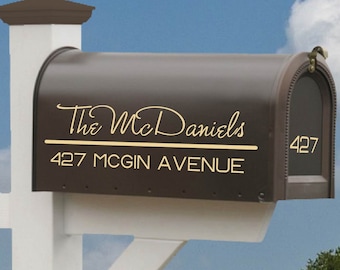 Custom Family Name Mailbox Decal, Address Vinyl Sticker
