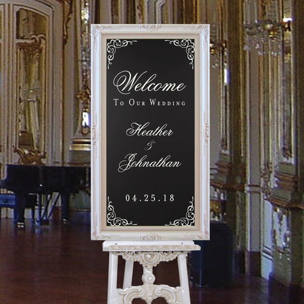 Welcome To Our Wedding Decal or Stencil for DIY Wedding Signs // For Glass Wood Chalkboard Metal Sign Making // WFW0101_6