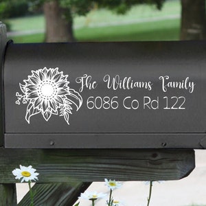 Sunflower Family Name Mailbox Decal or Stencil