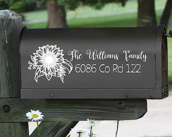 Sunflower Family Name Mailbox Decal or Stencil