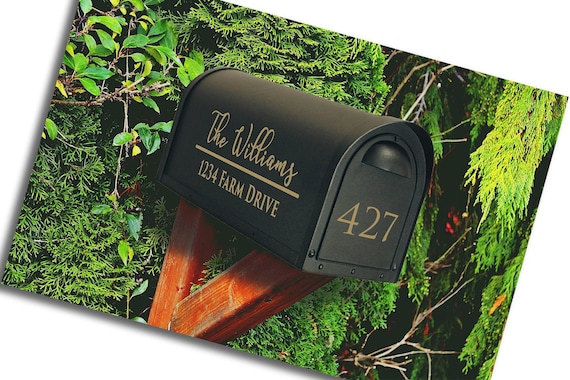 Personalized Family Name Mailbox Decal - Address, Number Vinyl Sticker