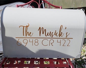 Personalized Mailbox Decal: Family Name & Address