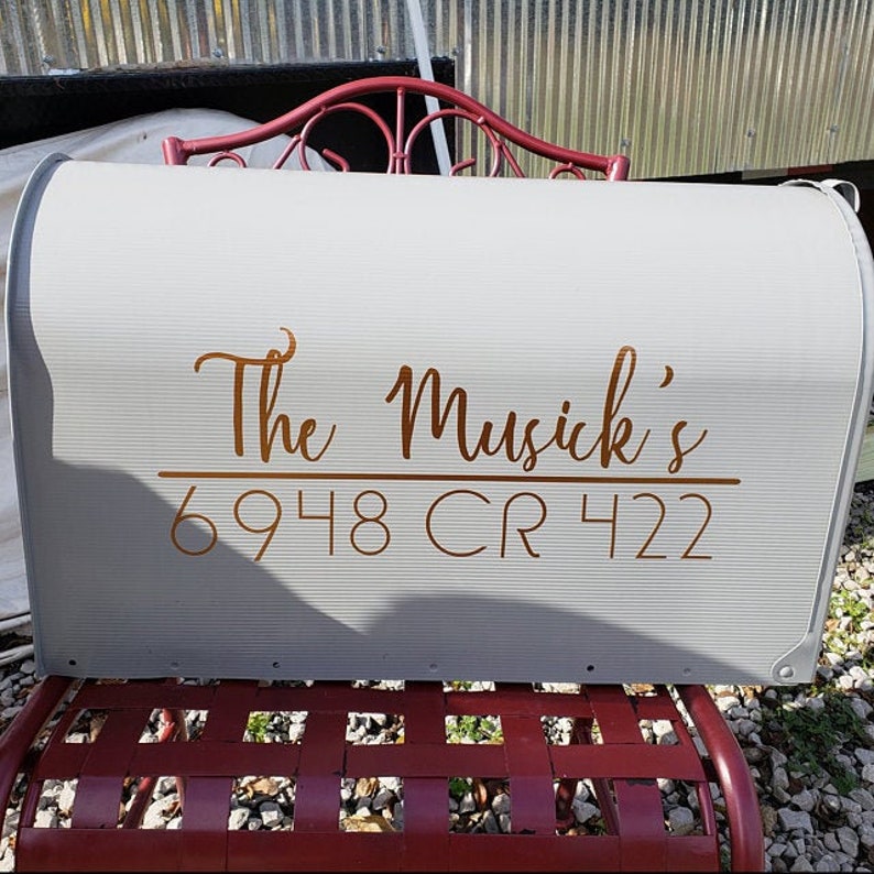Personalized Mailbox Decal: Family Name & Address image 1