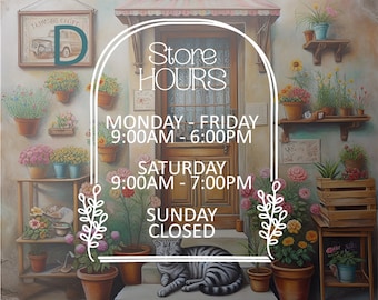 Floral Business Hours Window Decal – Storefront Decor