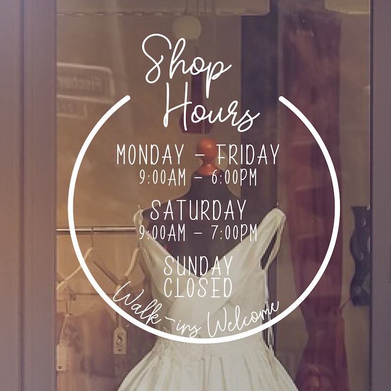 DIGITAL - Business Opening Hours Sign - Open to Close - Hours of ...