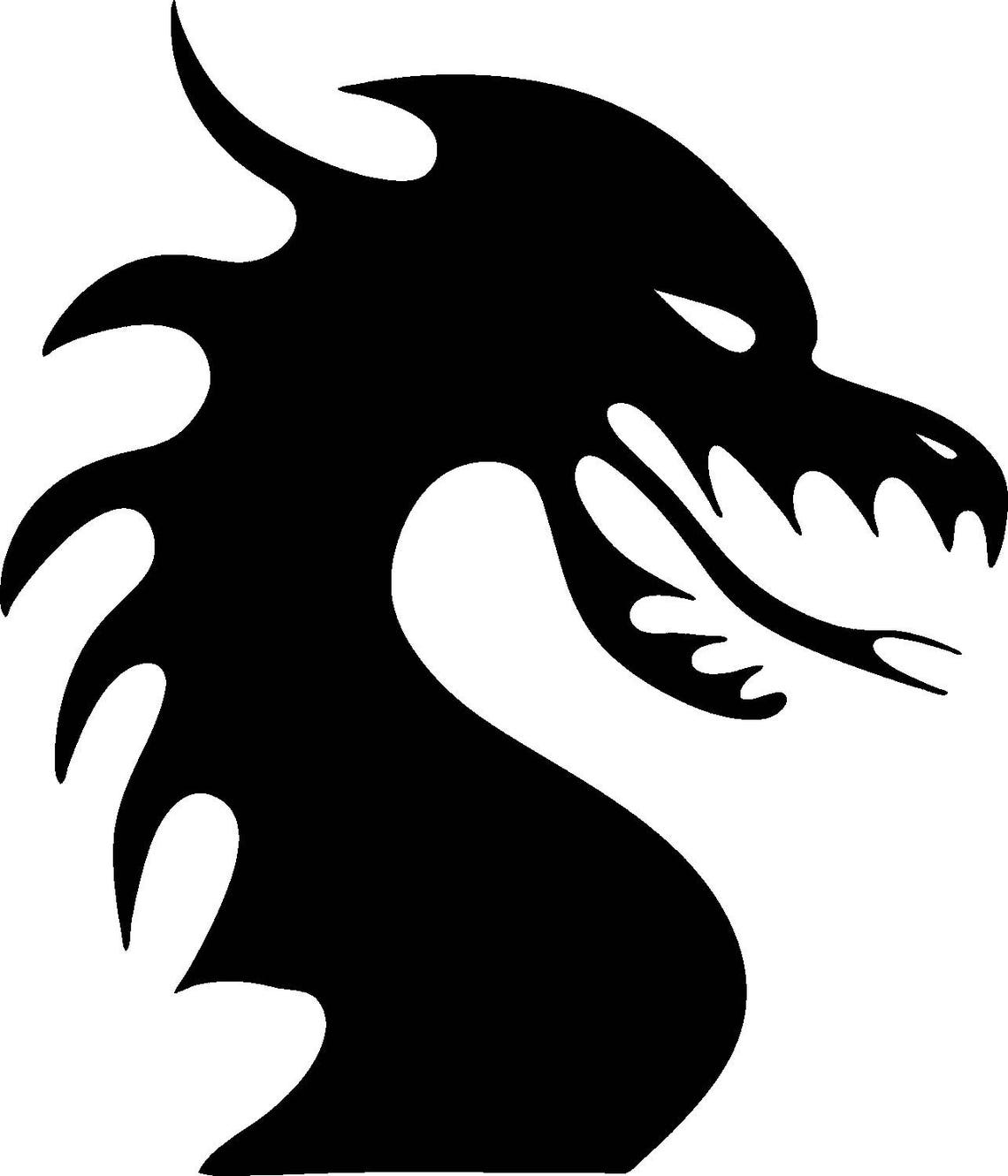 Dragon Head Decal // Modern Font //Firey Dragon // Oriental | Etsy