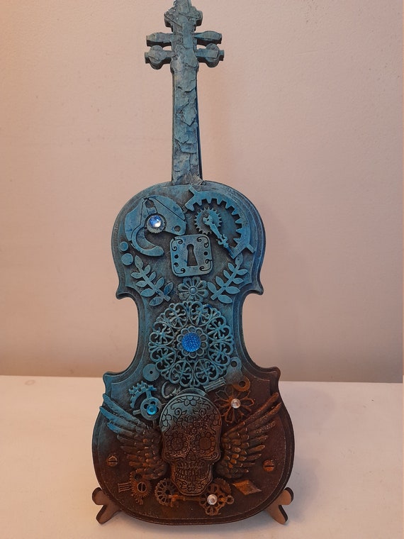Violín Steampunk Calavera Steampunk Regalos Únicos Arte | Etsy México