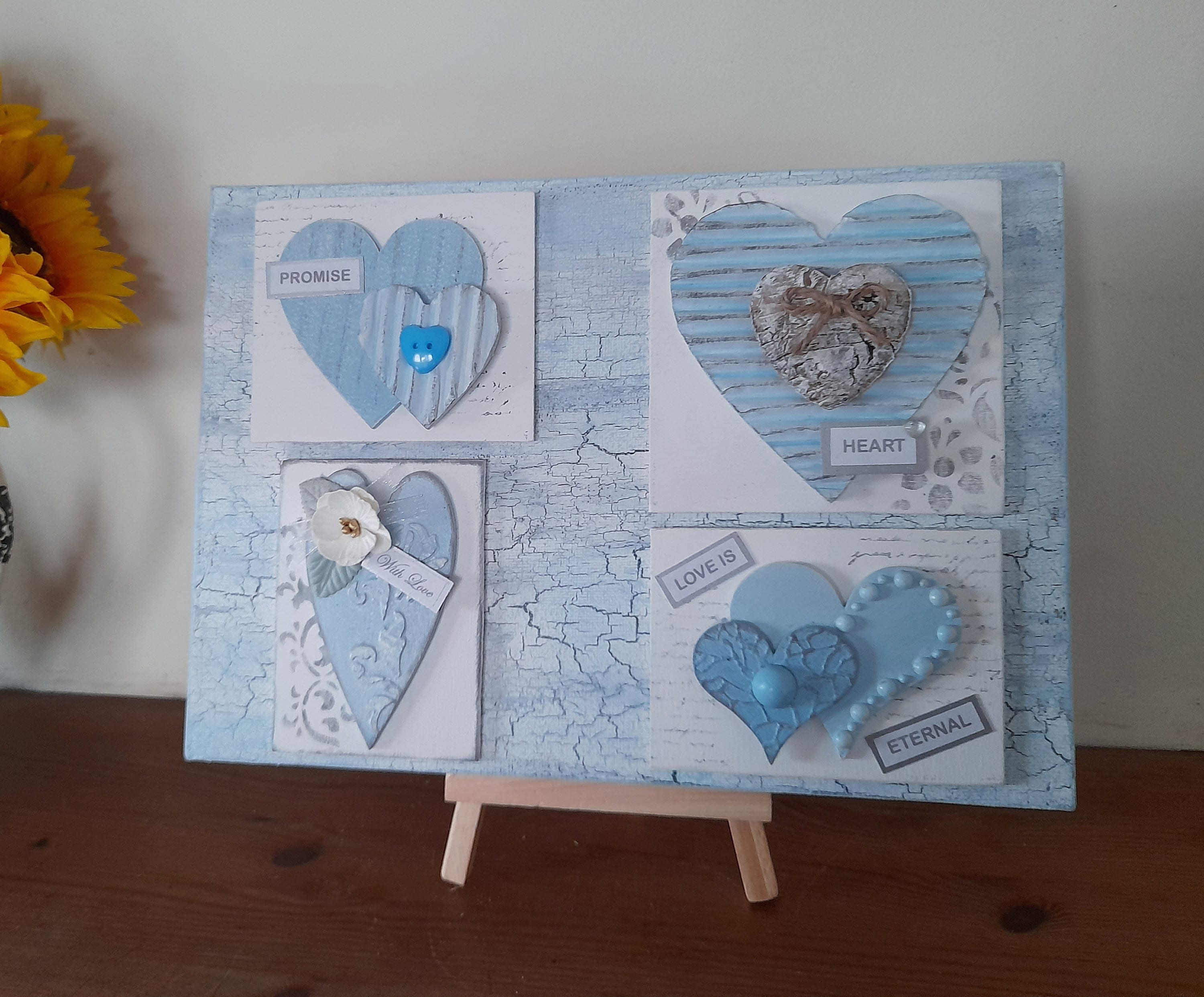Wandkunst Herzen auf Leinwand Mixed Media Leinwand Liebe Etsy