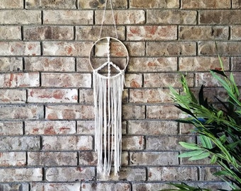 Tapiz de pared con símbolo de la paz de macramé / Tapiz de pared estilo boho