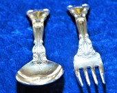 1895 Baby Fork And Spoon, Sterling Silver Antique Chantilly Pattern, Collectible Rare Find Baby Shower Gift For Her, Same Day Free Shipping