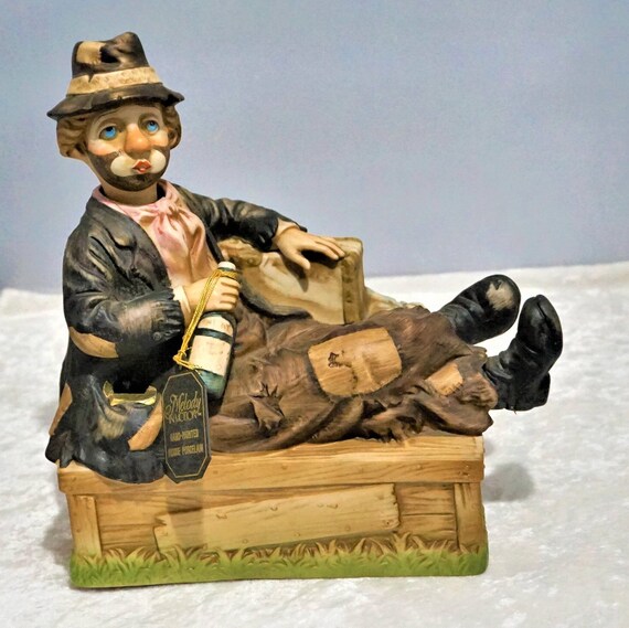 Bisque Porcelain Whistling Hobo Clown Music Box Vintage Rare Etsy