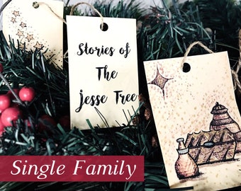 Advent Ornaments Only : Stories of the Jesse Tree (Single Family - printable - instant download)