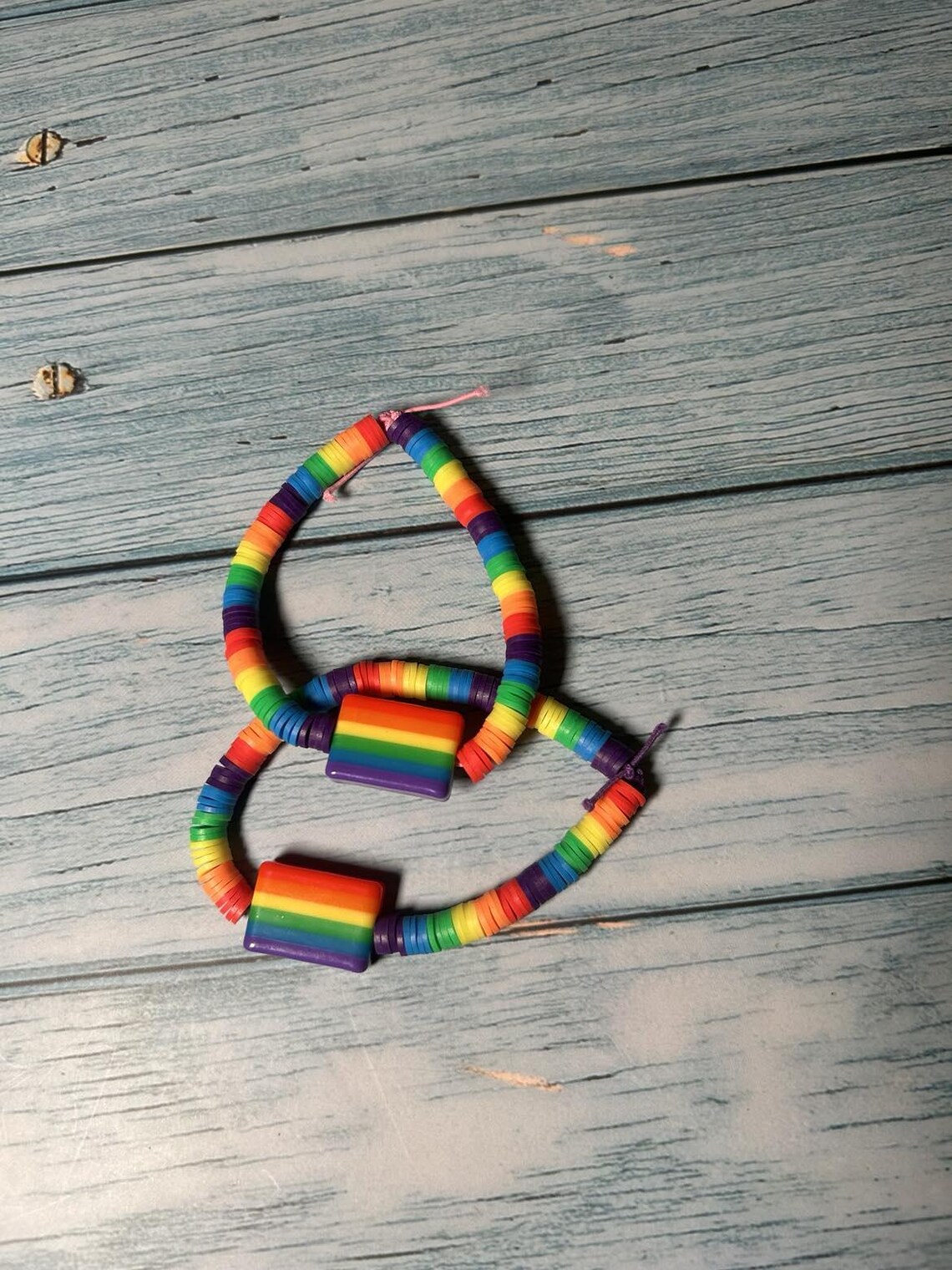 Rainbow Pride Clay Bracelet, LGBTQ Flag - Etsy