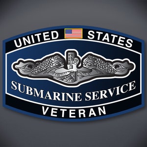 United States Submarine Service Dolphins Decal, Silent Service, US Submarine Service Veteran, Submarine Dolphins