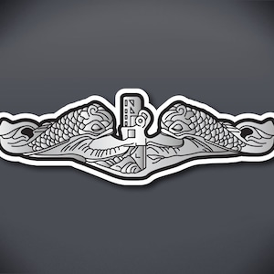 United States Submarine Service Dolphins Decal, Silent Service, US Submarine Service Veteran, Submarine Dolphins