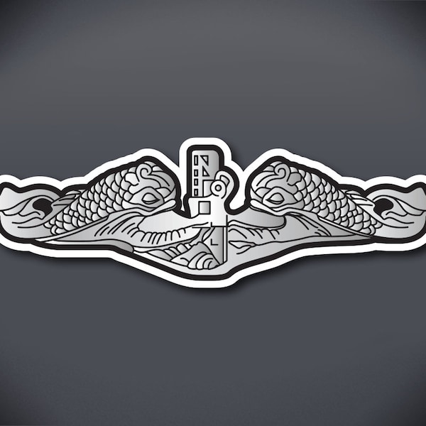 United States Submarine Service Dolphins Decal, Silent Service, US Submarine Service Veteran, Submarine Dolphins