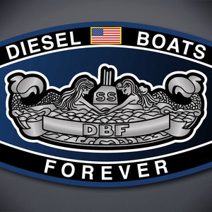 Diesel Boats Forever Decal -United States Submarine Veteran DBF Decal, Submarine Service, Submarine Dolphins