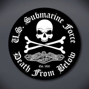 Death From Below Magnet, Silent Service, United States Submarine Service Magnet - US Submarine Service Veteran, Submarine Dolphins