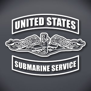 United States Submarine Service Vinyl Cut Decal, Silent Service, US Submarine Service Veteran, Submarine Dolphins