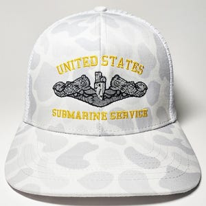 Embroidered Submarine Service Dolphins Hat | Camo Sneaux Snapback
